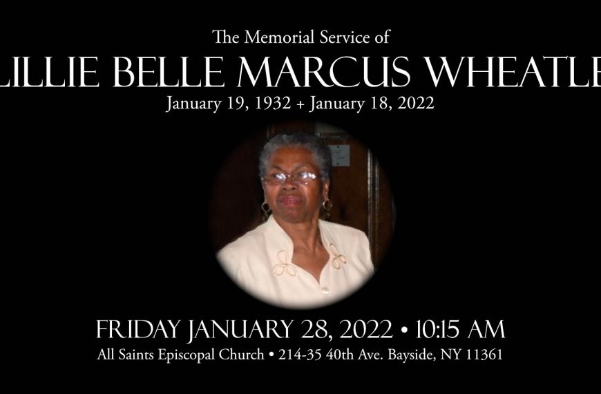 The Memorial Service of Lillie Belle Marcus Wheatle
